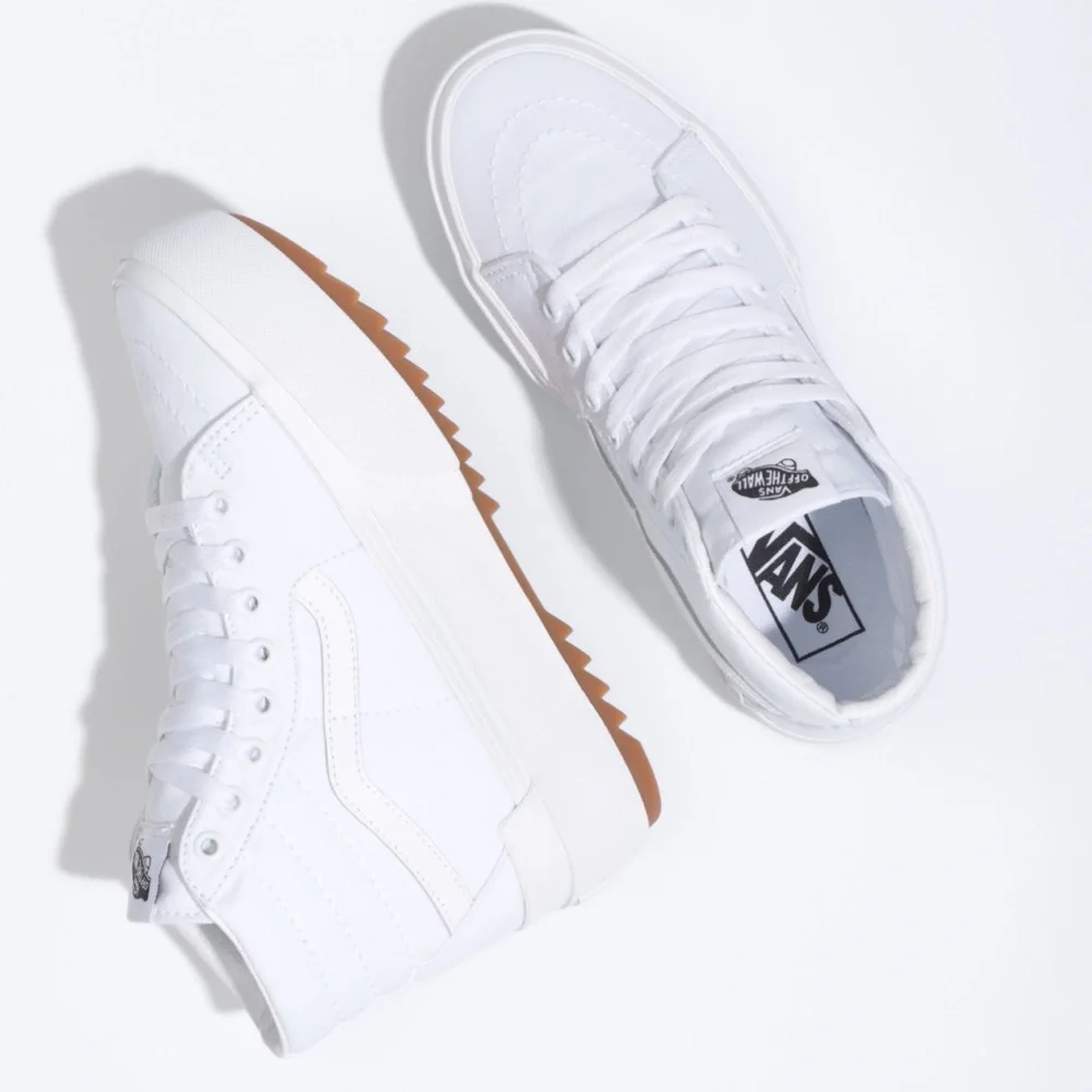 Vans WMNS Sk8-Hi Stacked (Canvas) True White VN0A4BTWL5R Platforms Sneakers NIB